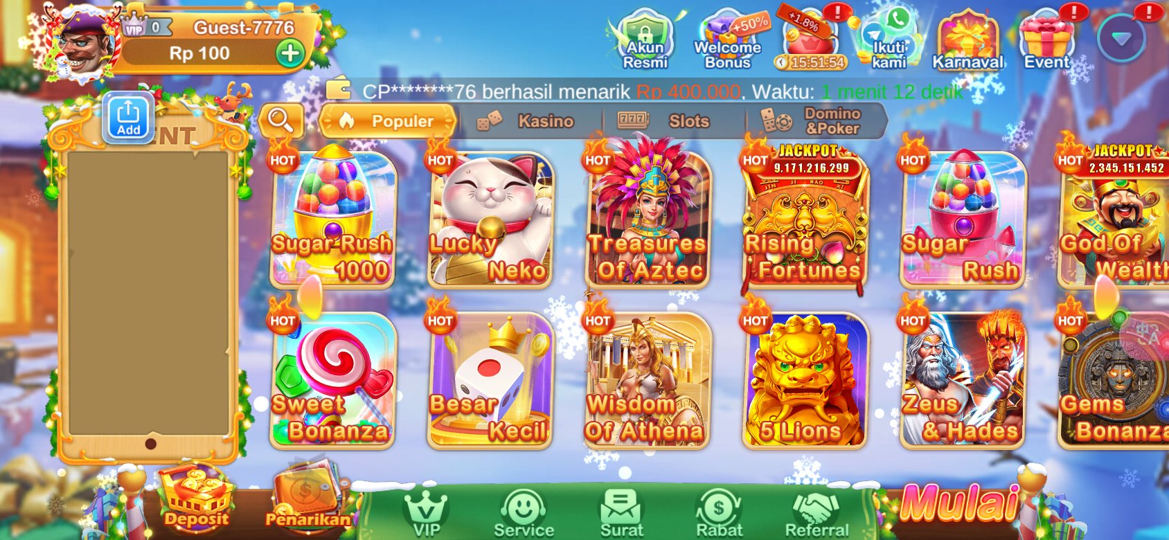 Permainan slot terbaik dengan jackpot hingga miliaran di Dot K3K3.